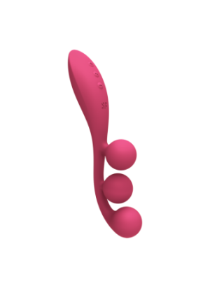 Vibromasseur triple stimulation flexible, anal, vaginale, clitoridienne Tri Ball rouge USB Satisfyer - CC597817